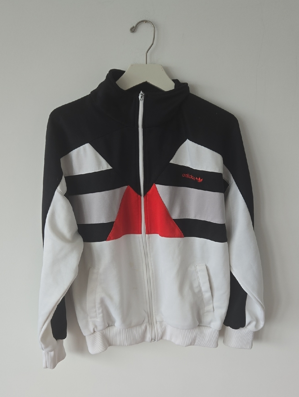 adidas Vintage Black White Red Track Jacket
